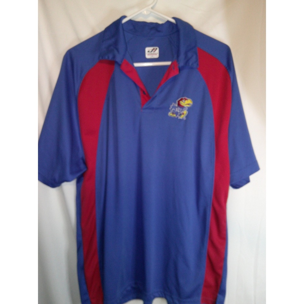 J America Athletic Kansas Jayhawks‎ Polo Shirt Collegiate Mens XL